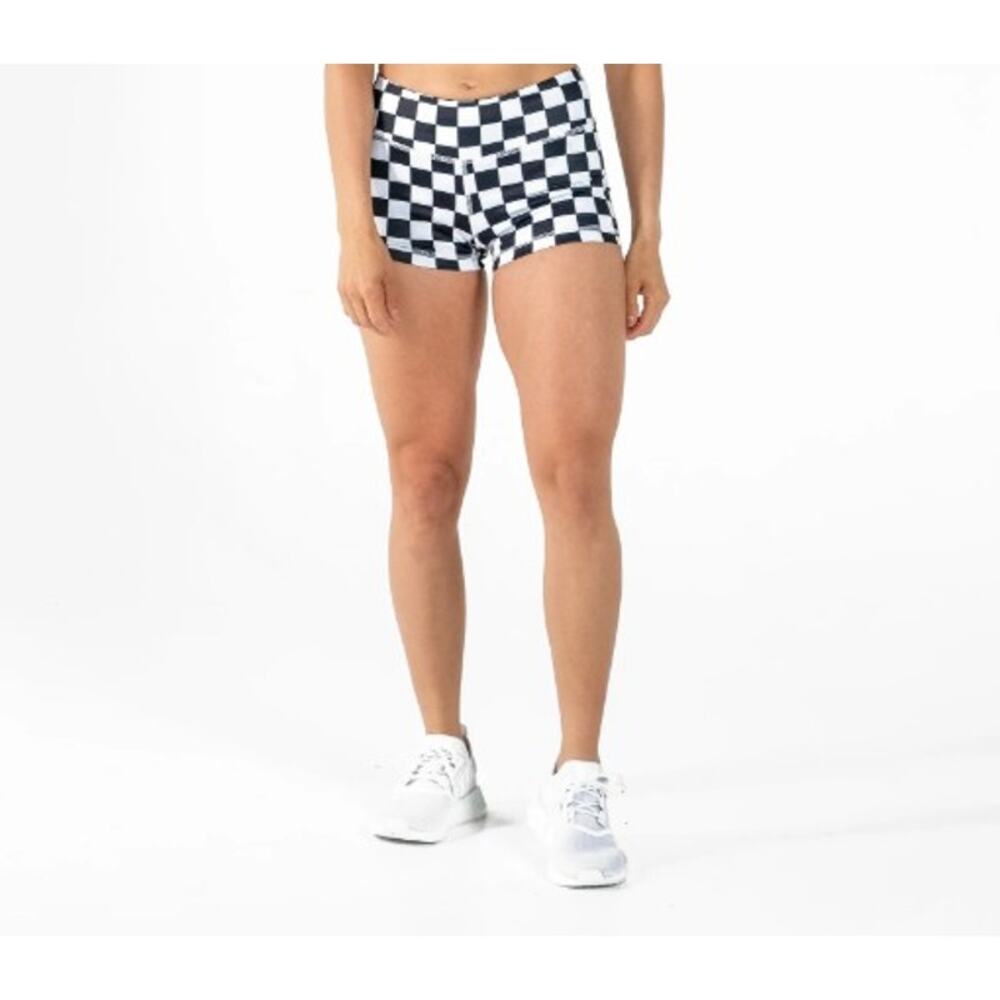 Women's The Barbell Cartel Comp Shorts, Checkered, Size L